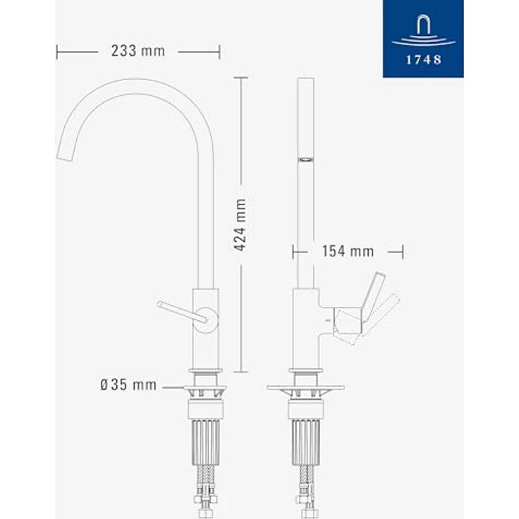 Villeroy & Boch Variaro Küchenarmatur, FirmaFlow® Kartusche, 360° schwenkbarer Auslauf, Schnellmontagesystem, Chrom-Finish – Bild 6