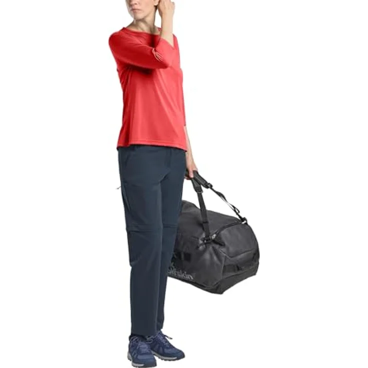 Jack Wolfskin Crosstrail 3/4 T-Shirt für Damen, leichtes und atmungsaktives Trainingston in Rot, Größe M – Bild 5