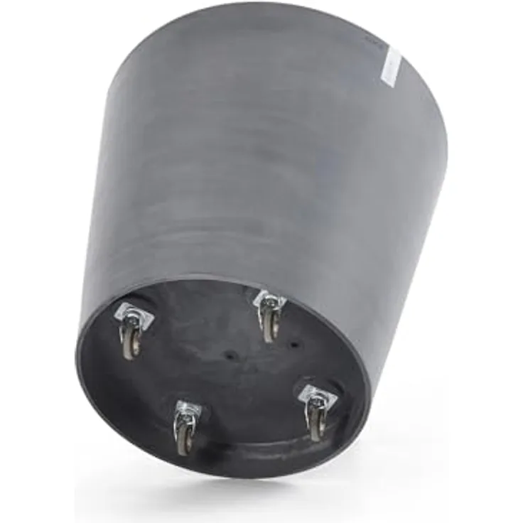 Ashortwalk ECOPOTS Amsterdam Wheels Großer Pflanztopf aus recyceltem Kunststoff (Durchmesser 60cm x Höhe 49cm) (grau)