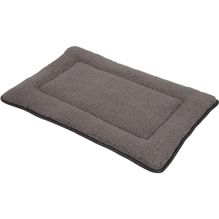 Spetebo Plüsch Haustiermatte waschbar 60 x 40 cm - grau - Hundebett mit Rutschfester Unterseite - Schlafmatte Schlafunterlage Tierdecke Heimtiermatte Bett Kissen Matte Decke für Hunde und Katzen