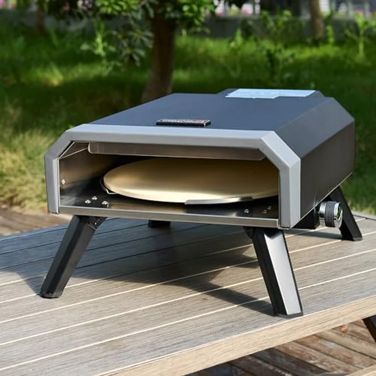 Royal Gourmet Gas Pizzaofen Kompakt, 4 kW Pizzagrill mit Pizzastein, automatischer Zündung und klappbaren Beinen für Outdoor Camping – Bild 2
