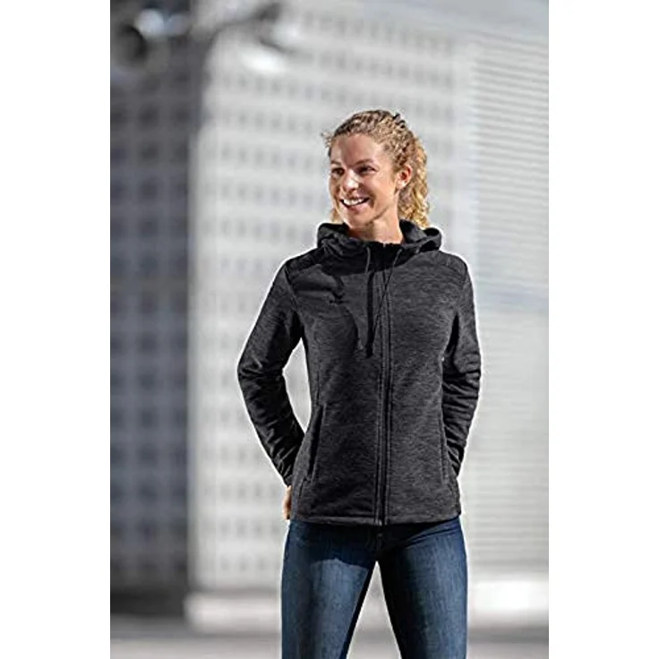 Erima Fleecejacke Damen Fleecejacke, Arbeitsjacke mit Kragen und Kapuze, marineblau – Bild 2