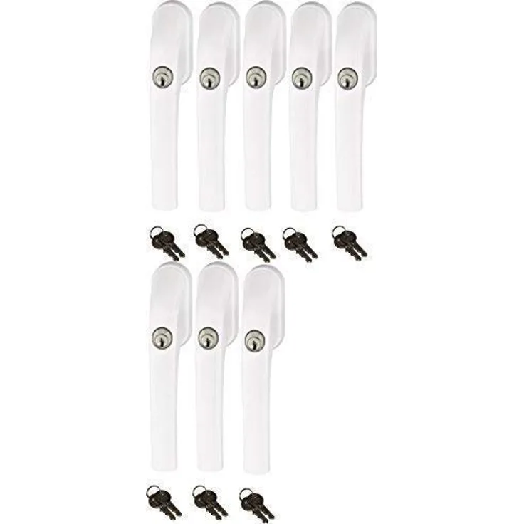 Abus FG300 abschließbarer Fenstergriff, weiß, im Set 8 Stück alle gleichschließend AL0089 mit insgesamt 16 Schlüssel - Preisvergleich