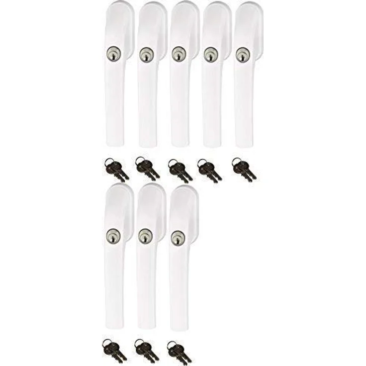 Abus FG300 abschließbarer Fenstergriff, weiß, im Set 8 Stück alle gleichschließend AL0089 mit insgesamt 16 Schlüssel - Preisvergleich – Bild 1