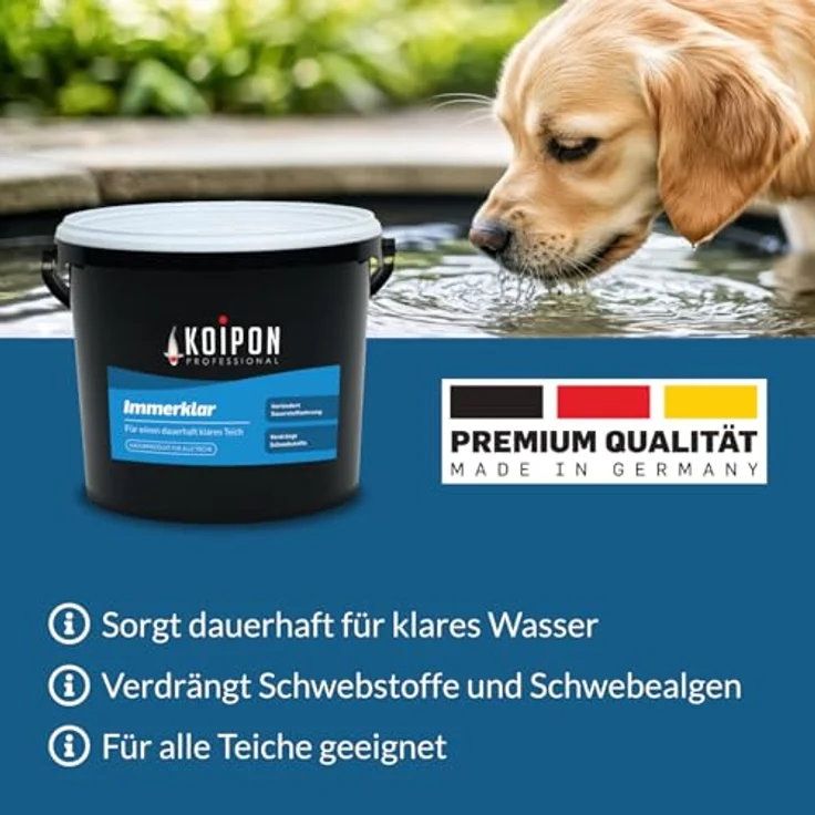 KOIPON Immerklar 1 kg, Natürlicher Teichwasseraufbereiter für klares Teichwasser, gegen Schwebealgen und trübes Wasser, ohne Chemie – Bild 5