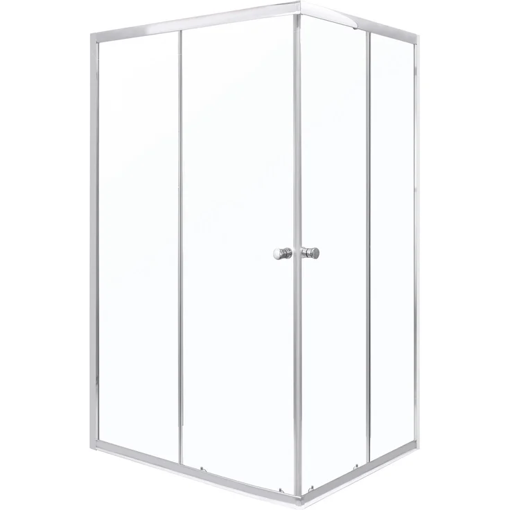 Kerra Olga SQ 70x70 Duschkabine, ohne Duschwanne, mit verchromten Aluminiumprofilen und 4mm ESG transparentem Sicherheitsglas