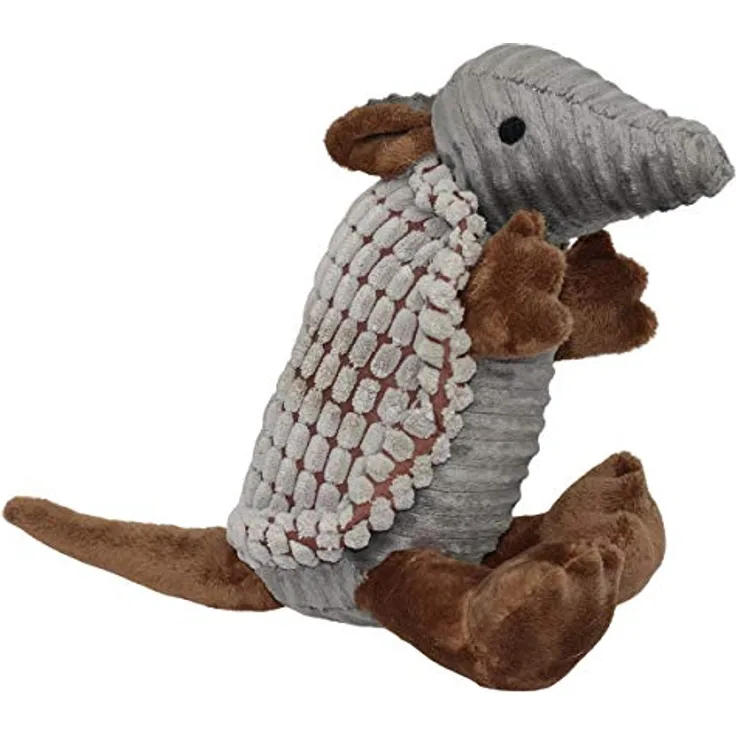Pettimania Plüschspielzeug Gürteltier mit Squeaker und Raschelfolie, ca. 22 cm