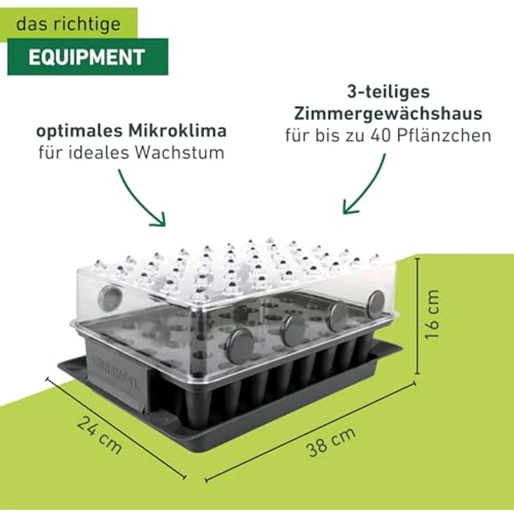 Windhager Anzucht-Gewächshaus RootXtender 3in1, eckig in schiefergrau, für bis zu 40 Pflanzen, mit konischen Pflanzlöchern zur Wurzelbildung, 39 x 25 x 13 cm – Bild 3