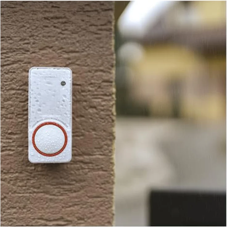 EMOS P5750 Batterielose Türklingel, Funkklingel Set mit 150 m Reichweite und 10 Melodien, 5 Stufen Lautstärke bis 110 dB, Rot/Weiß – Bild 3