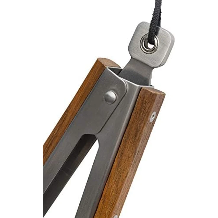 Traeger Grillzange, Edelstahl, mit Schließmechanimus, GriffTeakholz – Bild 5