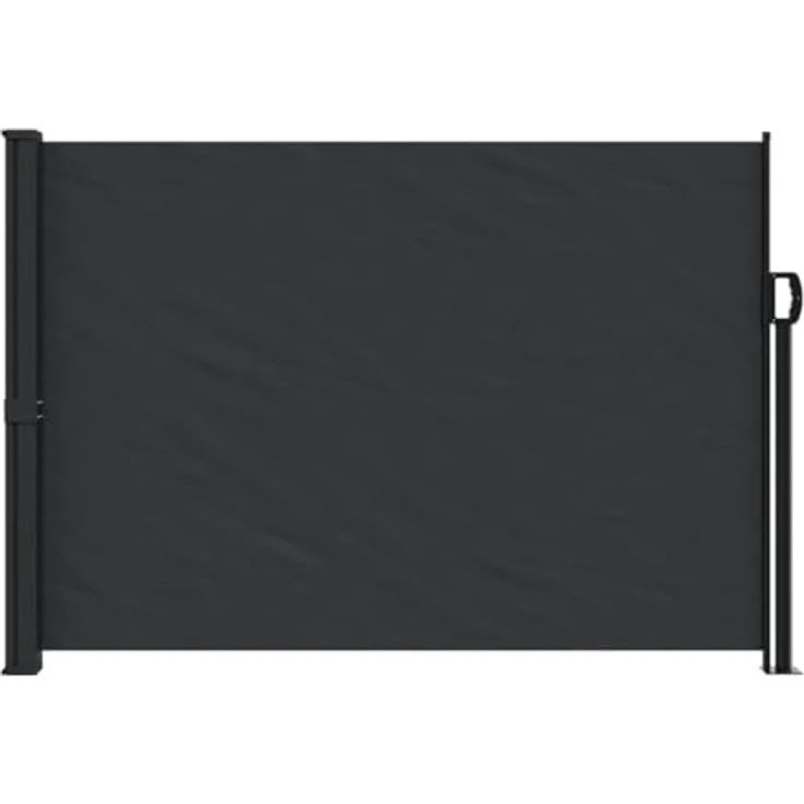 vidaXL Seitenmarkise, Wandmarkise mit PU-Beschichtung, Sichtschutz für Balkon Terrasse Garten, Windschutz Markise, Ausziehbar Schwarz Polyester – Bild 3