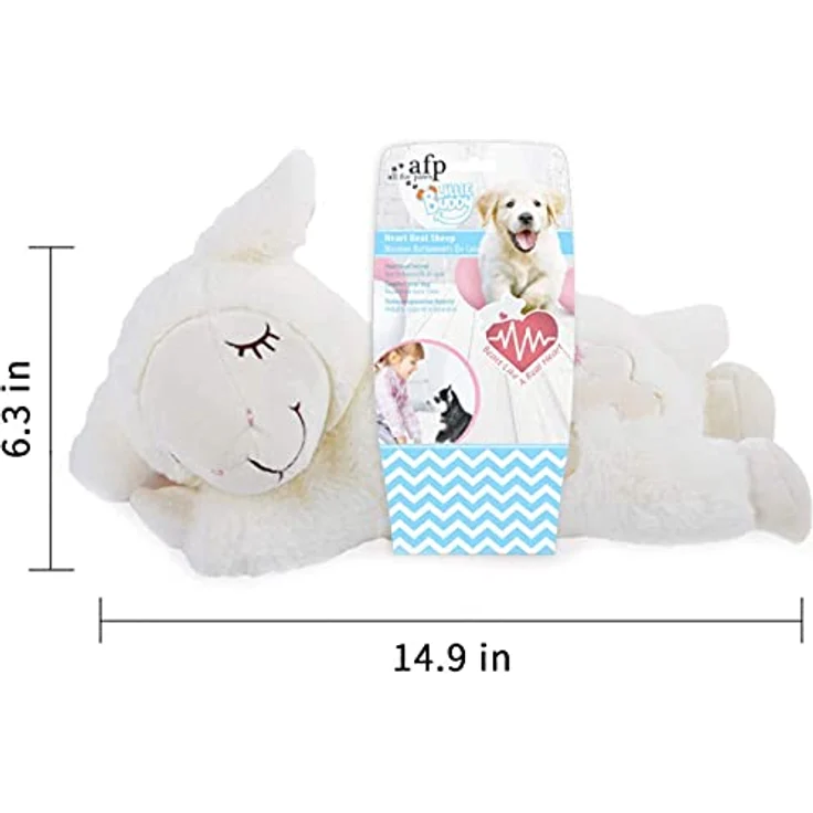 ALL FOR PAWS Little Buddy Heart Beat Sheep Dog Plüschtier für Welpen Verhaltenstraining Angstlinderung Schlafhilfe für Haustiere – Bild 2