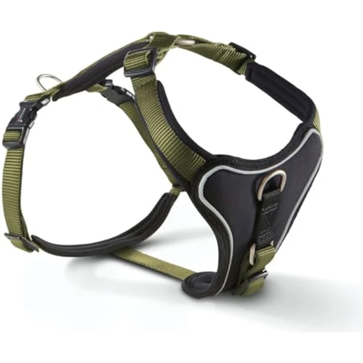 Wolters Hundegeschirr Professional Comfort, gepolstert für optimalen Tragekomfort, olive/schwarz – Bild 1