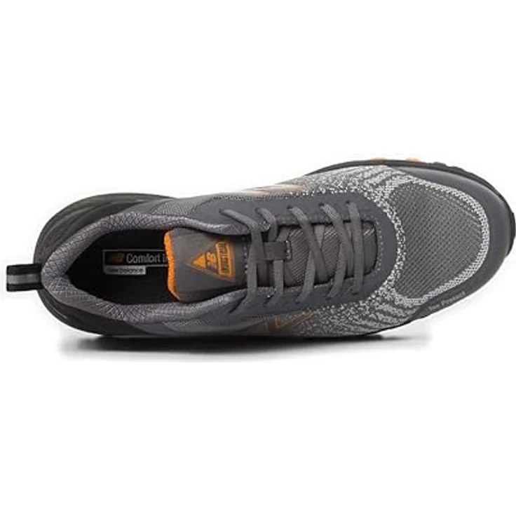 New Balance Halbschuhe Speedware S1 P SRC, Rutschfeste Sicherheitsschuhe mit Fiberglas-Zehenkappe, Grau / Orange – Bild 4