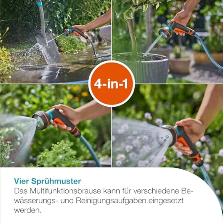 Gardena Multifunktionsbrause Classic, Gartenbrause mit 4 Sprühbildern, stufenloser Mengenregulierung und ergonomischem Design – Bild 2