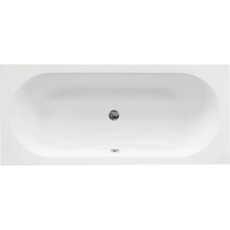 Bad Land VITAE Rechteck Badewanne 160x75 cm, inklusive Wannenträger, Bambus Badewannenablage und Kopfstütze, schneeweiß