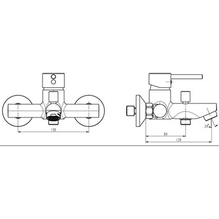 Schütte Wannenfüllarmatur Laurana, chromfarbene Badarmatur mit 170 mm Ausladung und austauschbarer Kartusche – Bild 3