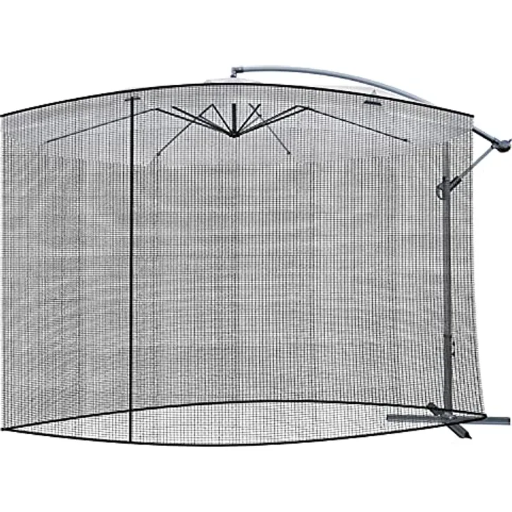 MALATEC Moskitonetz Insektenschutz für Regenschirm, Schwarz, 300 x 260 cm, Spar-Set, 1 St.