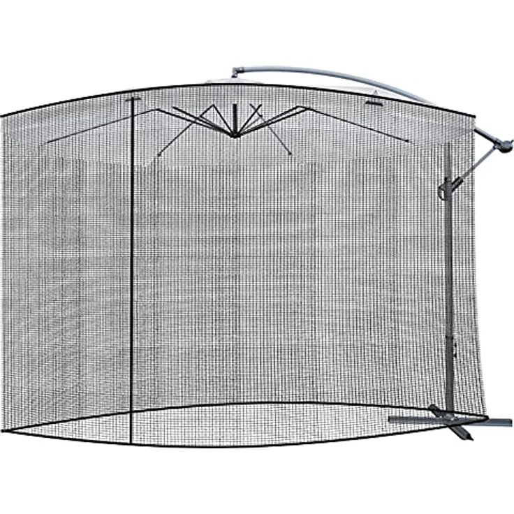 MALATEC Moskitonetz Insektenschutz für Regenschirm, Schwarz, 300 x 260 cm, Spar-Set, 1 St. – Bild 1