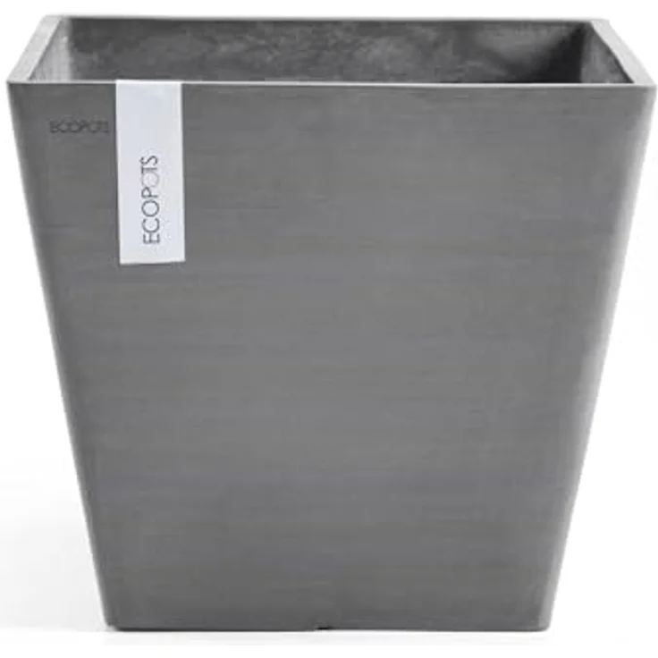 Ashortwalk ECOPOTS Pflanztopf Rotterdam aus recyceltem Kunststoff (Breite 40cm x Länge 40cm x Höhe 35cm) (grau) – Bild 1