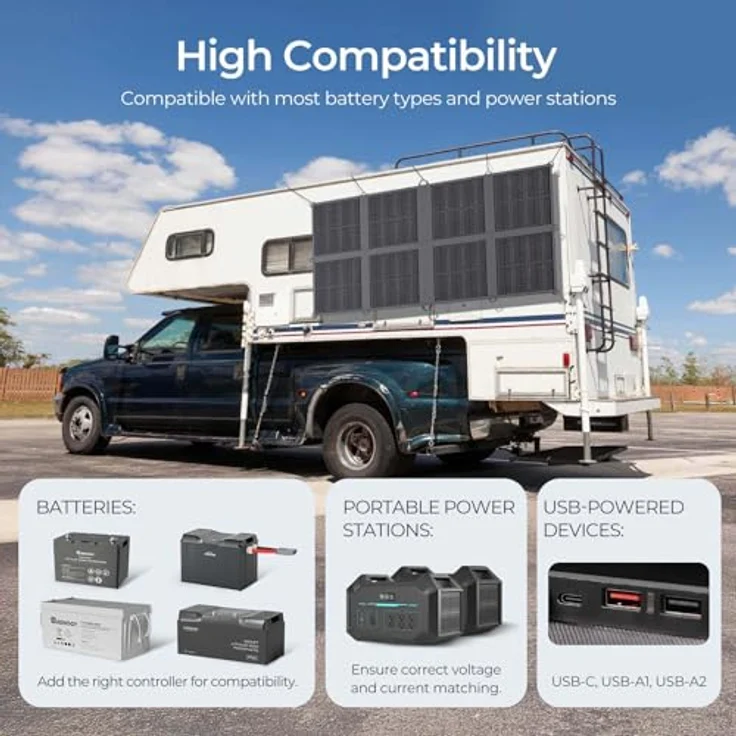 Renogy Faltbares Solarpanel Decke 200W, N-Typ mit 25% Wirkungsgrad, leichtgewichtig und tragbar, IP65, für Wohnmobile, Camping und Outdoor-Aktivitäten – Bild 3