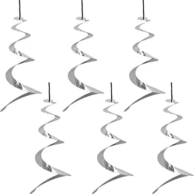 HAC24 6er Set Windspirale Vogelabwehr Reflektierend Vogelschreck Spirale Taubenabwehr Windspiel Balkon Vogelschutz Taubenschreck