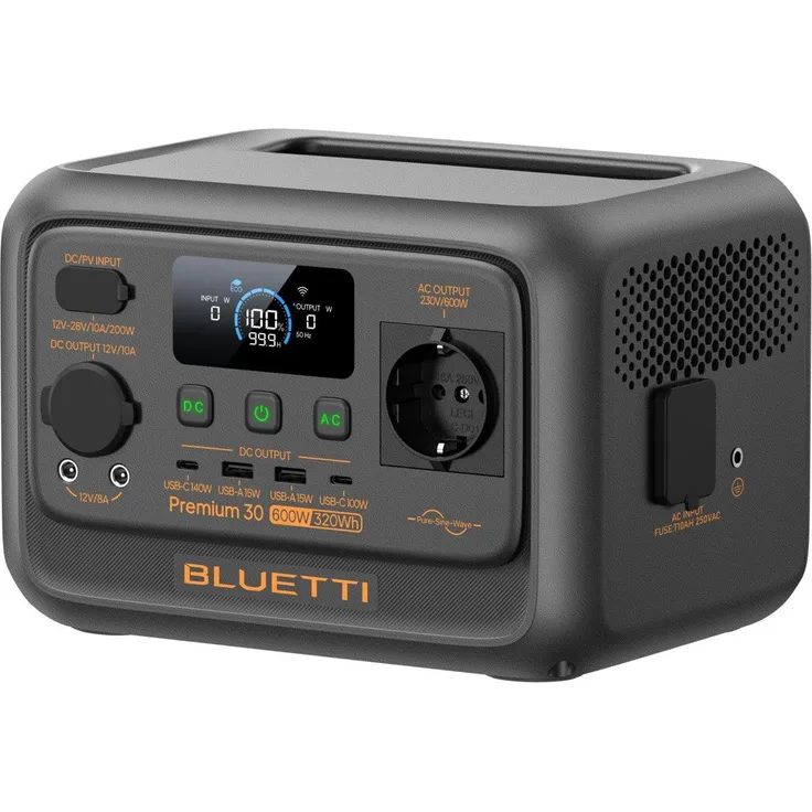 Bluetti Premium 30 V2, tragbare Powerstation mit 320 Wh, Power Delivery 3.0, UltraCell-Technologie, 600W Leistung