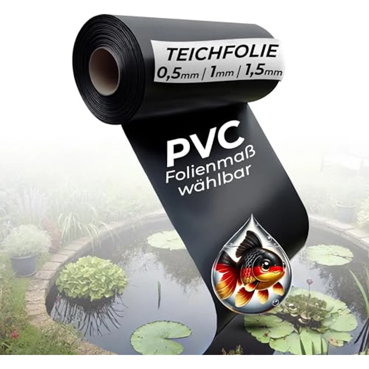 PVC Teichfolie schwarz in einer Stärke von 1.50 mm, Maß 8 x 8 m. – Bild 2