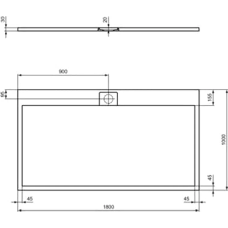 Ideal Standard, Duschwanne, Ultra Flat S i.life Rechteck-Brausewanne, 1800x1000x30mm, T5245, Carraraweiß, mit Gelcoatoberfläche und rutschhemmender Ideal Grip-Funktion – Bild 2