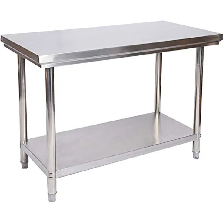 Wiltec - Edelstahl Tisch Arbeitstisch Edelstahltisch Gartentisch 120 x 60 x 85 cm