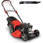 Scheppach MS161-46 Benzin Rasenmäher - 46 cm Schnittbreite | 55 Liter Fangkorb | Stahlgehäuse | 7-stufige Höhenverstellung | Mulchfunktion | Radantrieb | Seitenauswurf | inkl. Ersatzmesser