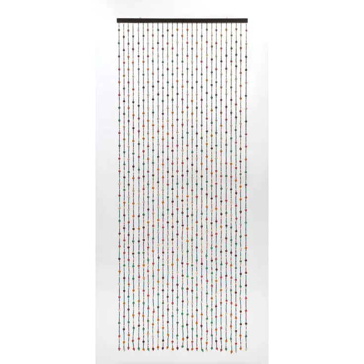 Türvorhang Colorful XL 90x230cm bunter Holzperlenvorhang Vorhang Perlenvorhang Raumteiler - Preisvergleich