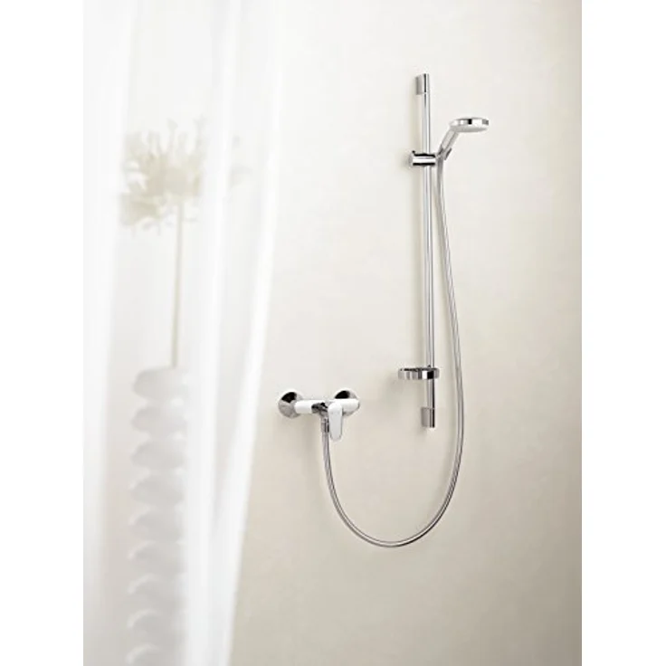 Hansgrohe Talis E 2 Brausenmischer Aufputz, Duscharmatur mit Keramikmischsystem, Chrom, Temperaturbegrenzung einstellbar, Durchflussmenge 22 l/min, S-Anschlüsse – Bild 2