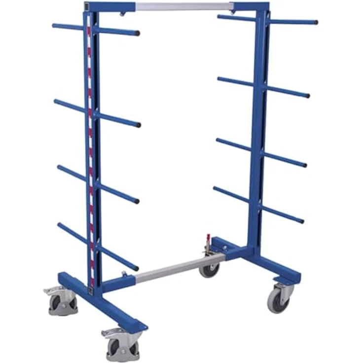 VARIOfit Tragarmwagen zweiseitig RAL5010 Enzianblau, Transportwagen für vielseitigen Einsatz – Bild 1