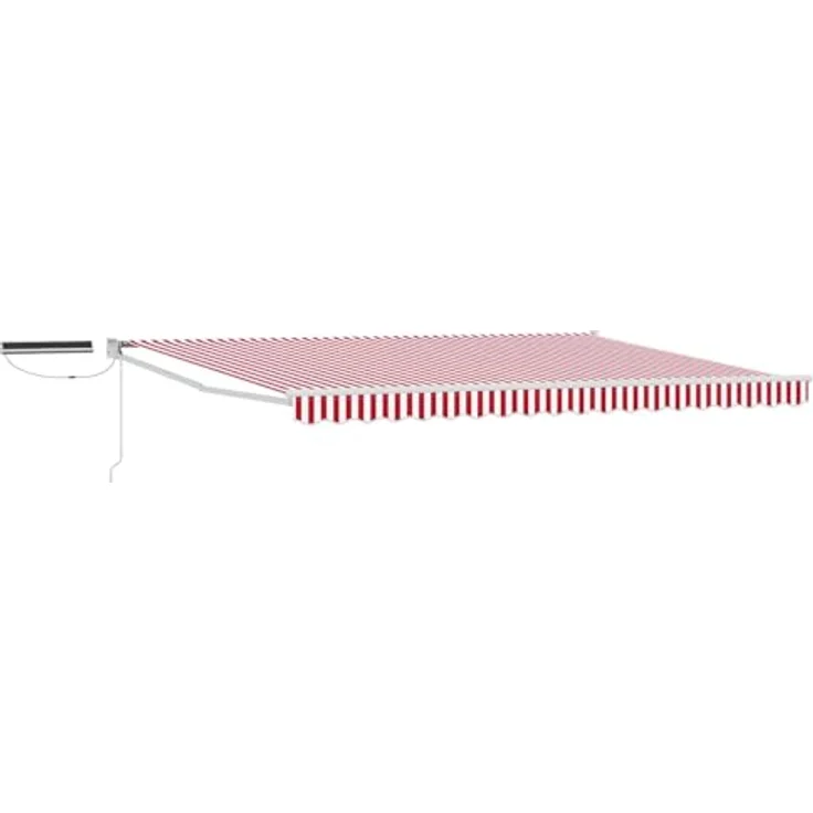vidaXL Elektrische ausziehbare Markise, Rot und Weiß, 5 x 3 m mit Solarpanel und Fernbedienung – Bild 1