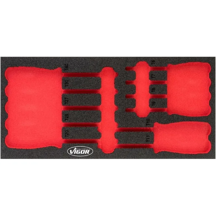 Vigor Weichschaumeinlage V4991-L, leere 2K Einlage, 393 mm x 188 mm x 35 mm, rutschsicher, öl- und fettresistent