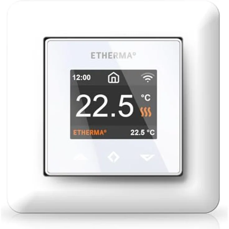 ETHERMA eTOUCH-PRO-1-W, Smart-Thermostat Wi-Fi mit 18" TFT-Farbdisplay, 5-40°C, 16A, selbstlernend, für iOS und Android