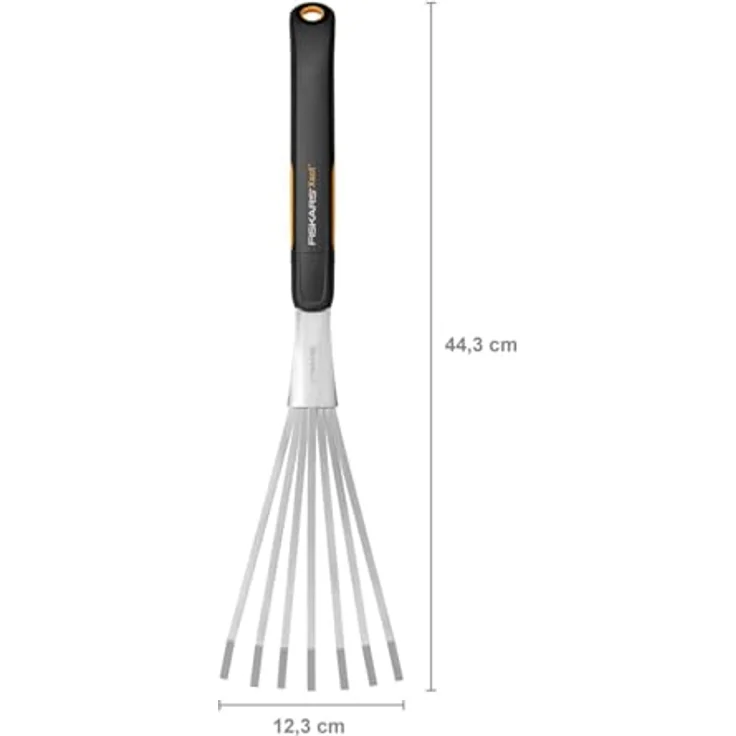 Fiskars Hand-Fächerbesen mit 7 Zinken, Länge: 44,3 cm, Breite: 12,5 cm, Schwarz-Orange, Rostfreier Stahl-Kunststoff, Xact, 1027044 – Bild 2
