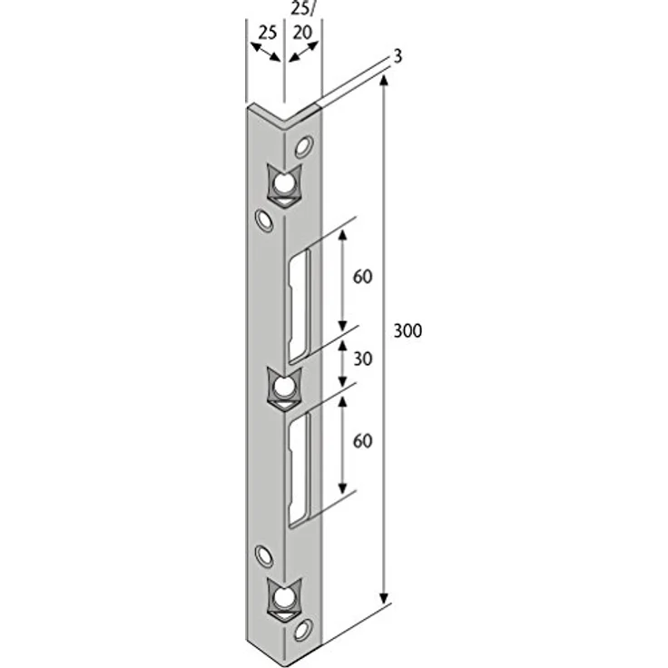 Abus SSB400, Türöffner + Türschliesser, Stahlschliessblech mit 3 Verankerungspunkten für Indoor-Nutzung – Bild 2