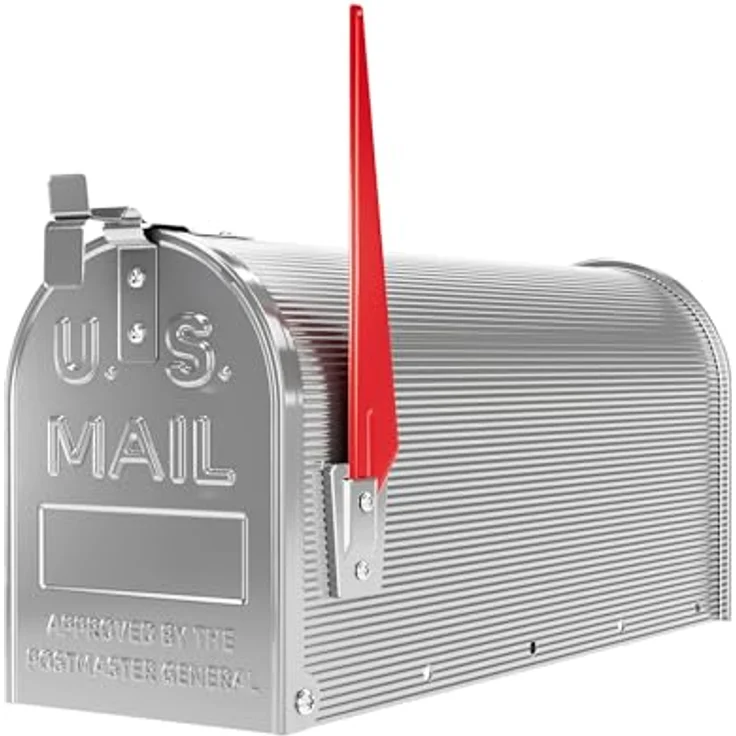 US Mailbox Amerikanisches Design silberfarben Briefkasten Standbriefkasten – Bild 2
