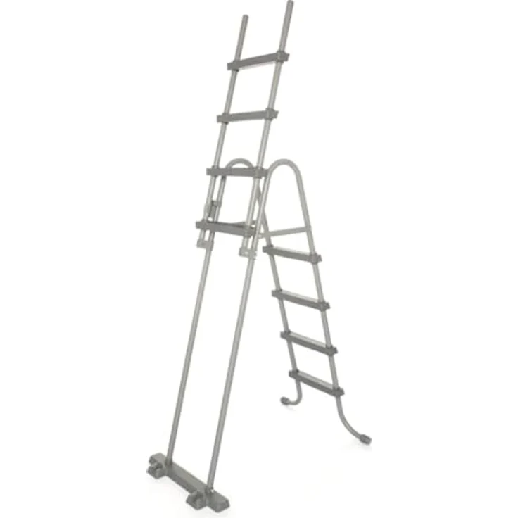 vidaXL Poolleiter Bestway Poolleiter 4 Stufen Flowclear 122 cm 58331 Kindersicher, Grau, Korrosionsbeständiger Metallrahmen, Maximale Tragfähigkeit 150 kg, für Poolhöhe bis 122 cm, 2 x 4 rutschsichere Sprossen, Bestway Artikelnummer 58331 – Bild 4