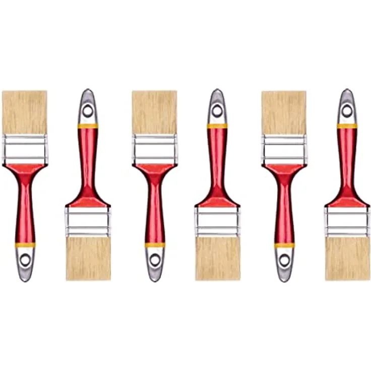 HARDY WORKING TOOLS Flachpinsel-Set 6-teilig, 6 Stück – 50 mm Breite, Malerpinsel Set mit Holzgriff, Lackpinsel Serie *33*, 6PCS, Pinselset A0200-330620