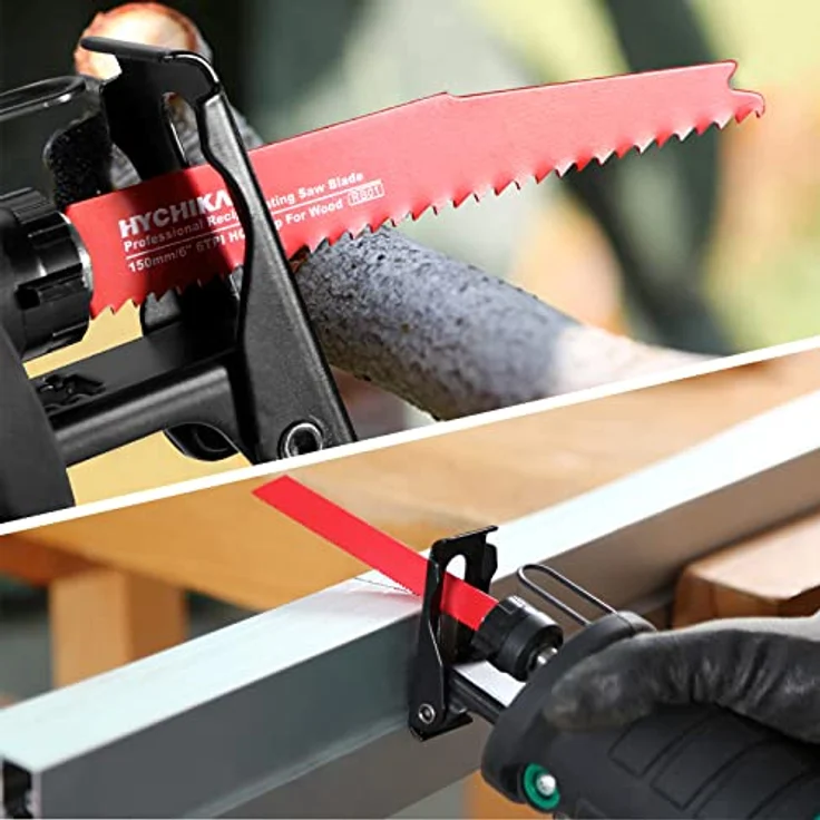 Säbelsägeblätter Set, HYCHIKA 32PCS Sägeblätter Säbelsäge Holz, zum Schneiden von Metall und Holz mit Organizer Koffer – Bild 5