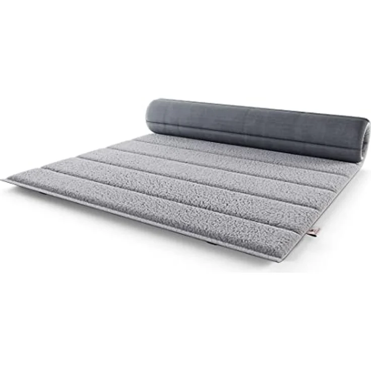 Knuffelwuff Hundematte Reisematte Linea Travel, Kuscheliges Velours mit Teddybezug, Größe L, Plüsch, Rutschfest - Ideal als tragbare Hundematte geeignet – Bild 4