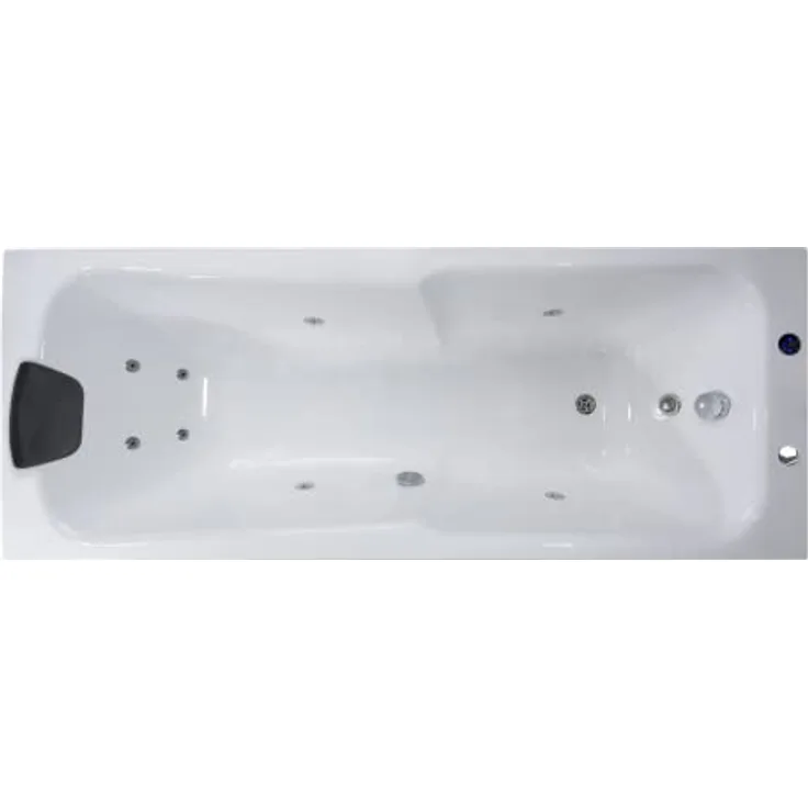 Basera® Whirlpool-Badewanne Bali 170 x 75 cm, (Komplett-Set), mit 8 Massagedüsen, LED, in Hochglanz-Weiß - Preisvergleich