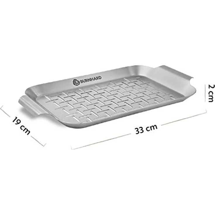 Burnhard Edelstahl Grillschale klein 27,5 x 19 x 2 cm – Bild 5