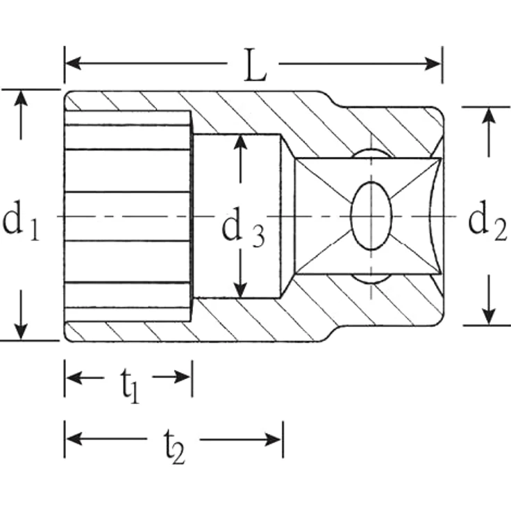 Stahlwille Bit- und Steckschlüsselset, Steckschlüsseleinsatz 1/2″, 13 mm, aus HPQ®-Hochleistungsstahl, verchromt, DIN 3124, ISO 2725-1 – Bild 4