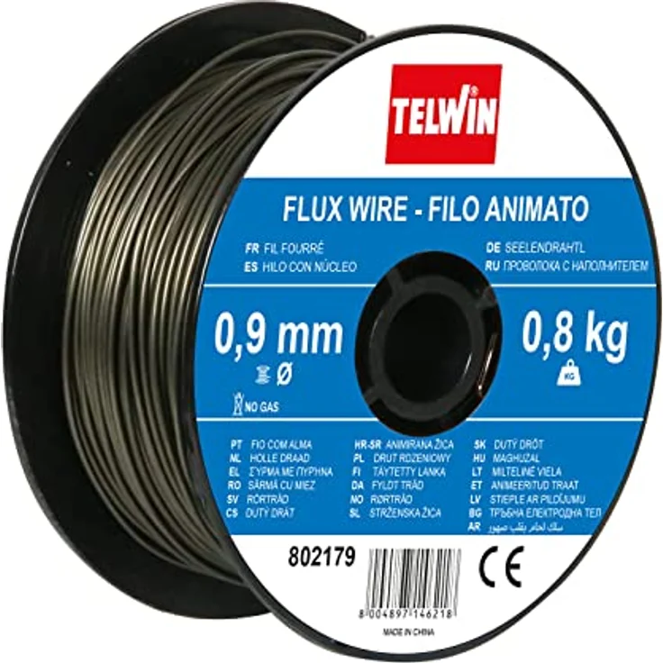 Telwin S.p.A. 802977 Füllschweissdrahtspule Durchmesser, 0.9 mm, 0,8 Kg , Grau – Bild 2