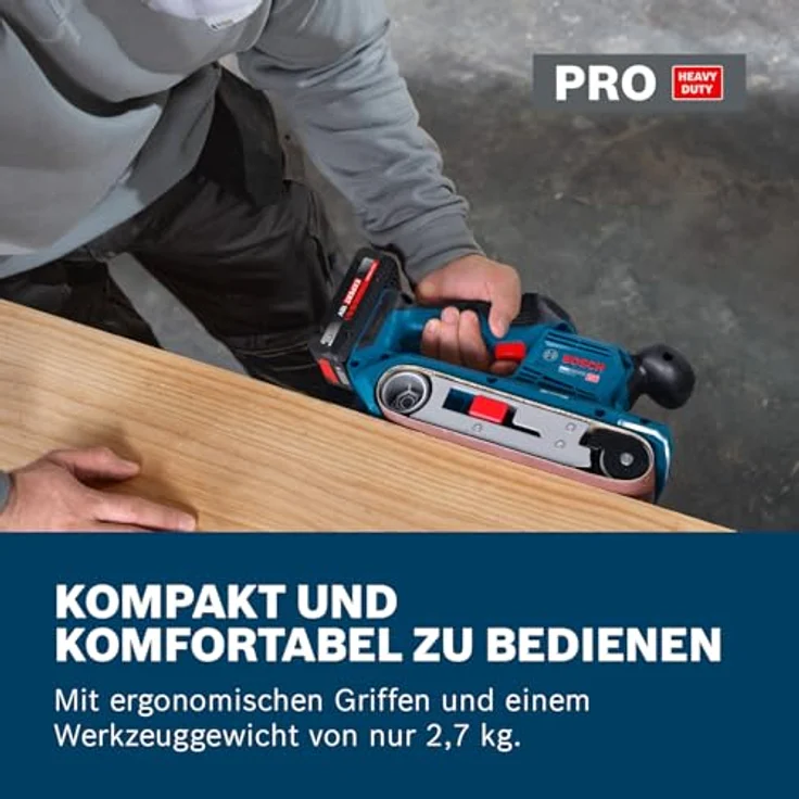 Bosch Professional GBS18V-75, Akku-Bandschleifer mit bürstenlosem Motor, inkl. 80er Gitterschleifband und Staubbeutel – Bild 3