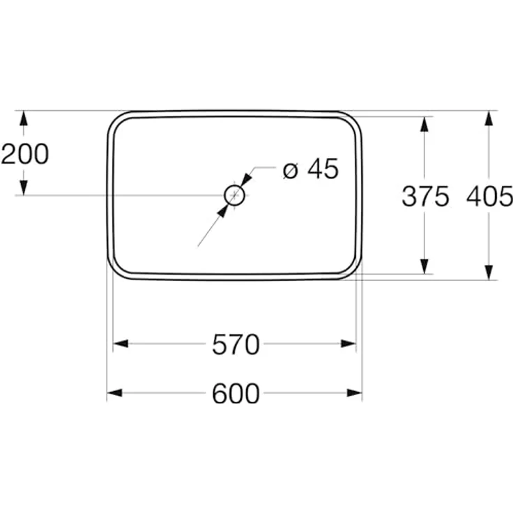 Villeroy & Boch, Waschbecken V&B Aufsatzwaschtisch ARCHITECTURA 600x400mm, rechteckig, weiß-alpin mit Überlauf – Bild 2